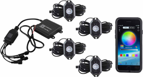 Moose Racing - Moose Racing LED Rock Light Kit - Four-Pod - 100-3375-PU