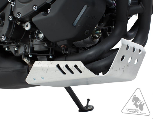 SW-MOTECH - SW-MOTECH Aluminum Engine Guard Skid Plate for Yamaha XSR900, FZ-09, & FJ-09 - Silver - MSS.06.599.10000/S
