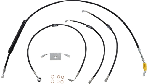 LA Choppers - LA Choppers Cable/Brake Line Kit - 12-14in. Ape Hangers - Black Vinyl - LA-8157KT-13B