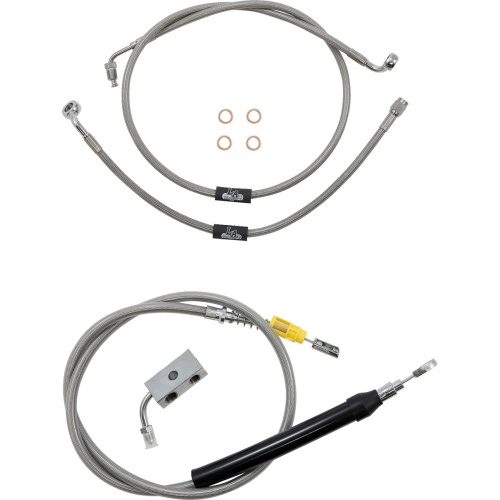 LA Choppers - LA Choppers Cable/Brake Line Kit - 18-20in. Ape Hangers - Stainless Steel - LA-8155KT-19