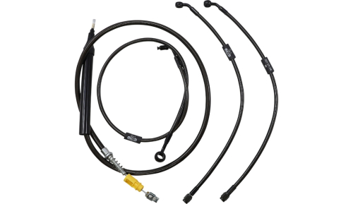 LA Choppers - LA Choppers Cable/Brake Line Kit - 15-17in. Ape Hangers - Midnight - LA-8157KT-16M