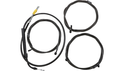 LA Choppers - LA Choppers Complete Handlebar Cable/Brake & Clutch Line/Wire Kit - Midnight Braided - LA-8056KT2-13M