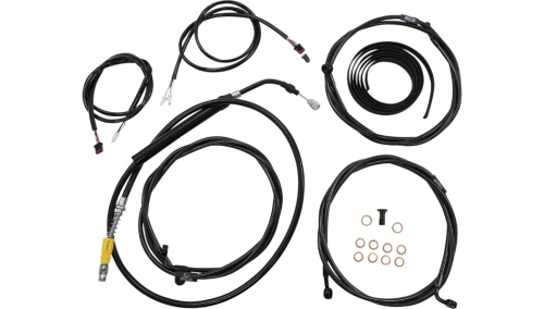 LA Choppers - LA Choppers Complete Plug and Play Cable Kit - Black Vinyl - LA-8056KT3-16B