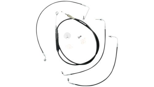 LA Choppers - LA Choppers Cable/Brake Line Kit - 12-14in. Ape Hangers - Black Vinyl - LA-8155KT-13B