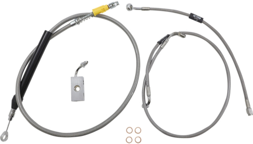 LA Choppers - LA Choppers Cable/Brake Line Kit - 15-17in. Ape Hangers - Stainless Steel - LA-8155KT-16