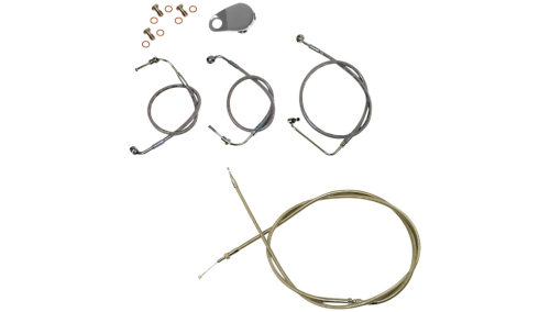 LA Choppers - LA Choppers Cable/Brake Line Kit - 12-14in. Ape Hangers - Stainless Steel - LA-8155KT-13