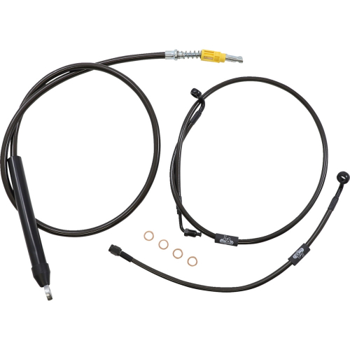 LA Choppers - LA Choppers Cable/Brake Line Kit - 18-20in. Ape Hangers - Midnight Braided - LA-8155KT-19M