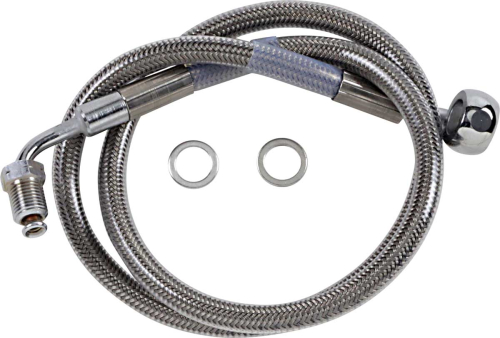 Drag Specialties - Drag Specialties Extended Stainless Steel Front Brake Line Kit - Clear Coated - 27-1/2in. - 1741-5803