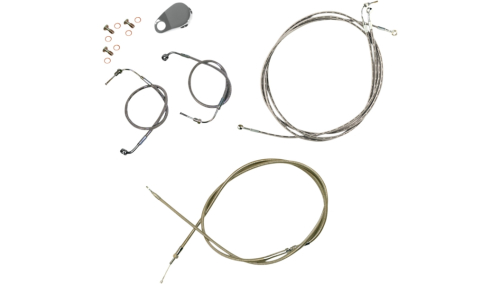 LA Choppers - LA Choppers Cable/Brake Line Kit - Mini Ape Hangers - Stainless Steel - LA-8157KT-08