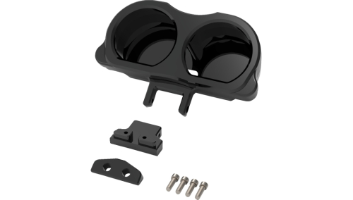 LA Choppers - LA Choppers Gauge Mount - Dual - Black - LA-7397-03B