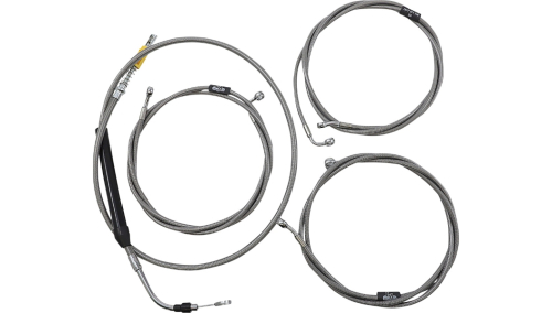 LA Choppers - LA Choppers Standard Cable/Brake Line Kit - Stainless 18in.-20in. Ape Hanger - Stainless Steel - LA-8058KT-19
