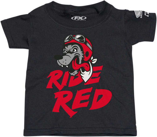 Factory Effex - Factory Effex Honda Ride Red Wolf Toddler T-Shirt - 23-83324 - Black - 4T