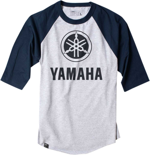 Factory Effex - Factory Effex Yamaha Baseball T-Shirt - 17-87222 - Gray/Navy Blue - Medium