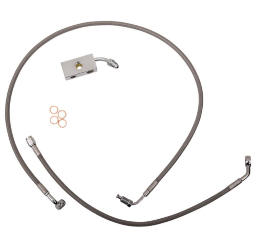 LA Choppers - LA Choppers Stainless Steel Brake Line Kit - 15in.-17in. Ape Hangers - LA-8152B16
