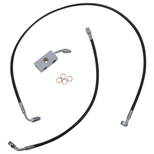 LA Choppers - LA Choppers Black Vinyl-Coated Stainless Steel Brake Line Kit - 15-17in. Ape Hangers - LA-8152B16B