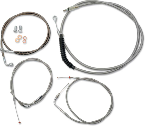 LA Choppers - LA Choppers Cable/Brake Line Kit - 12-14in. Ape Hangers - Stainless Steel - LA-8220KT-13