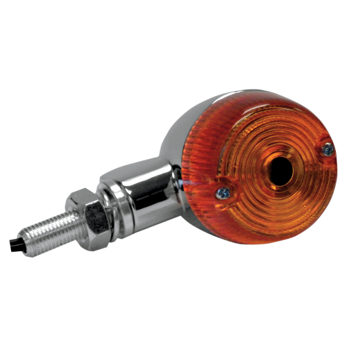 K&S Technologies - K&S Technologies Chrome Aluminum Marker Lights - Round #1 with Amber Lens- Single Filament - 25-8320CM