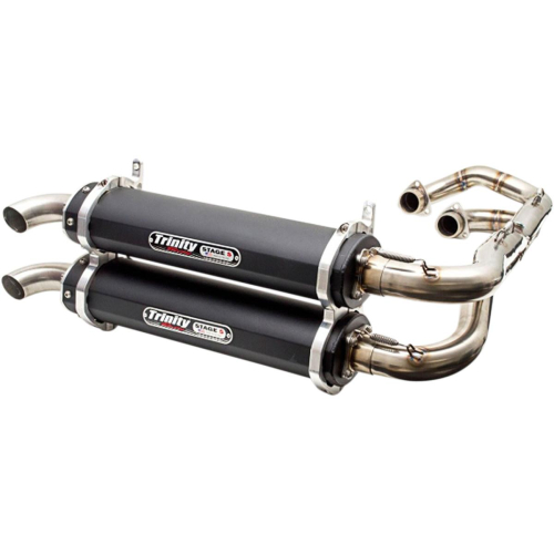 Trinity Racing - Trinity Racing Stage 5 Dual Exhaust System - Black Muffler - TR-4162D-BK