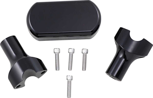 LA Choppers - LA Choppers Solid Handlebar Riser/Top Clamp Kits - 3in. Tall - Black - LA-7442-03B