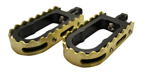 LA Choppers - LA Choppers BMX Footpegs - Black Peg with Brass Teeth - LA-7205-02B