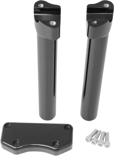 Drag Specialties - Drag Specialties Handlebar Riser/Top Clamp Kit with 1in. Clamping Area - 10in. Tall - Black - 0602-0597