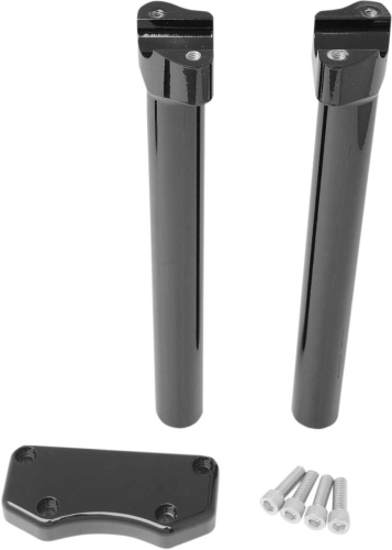 Drag Specialties - Drag Specialties Handlebar Riser/Top Clamp Kit with 1in. Clamping Area - 12in. Tall - Black - 0602-0599