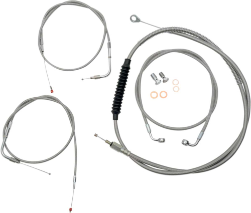 LA Choppers - LA Choppers Cable/Brake Line Kit - 18-20in. Ape Hangers - Stainless Steel - LA-8110KT-19