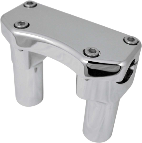 Drag Specialties - Drag Specialties Handlebar Riser/Top Clamp Kit with 1in. Clamping Area - 3in. Tall - Chrome - 0602-0586