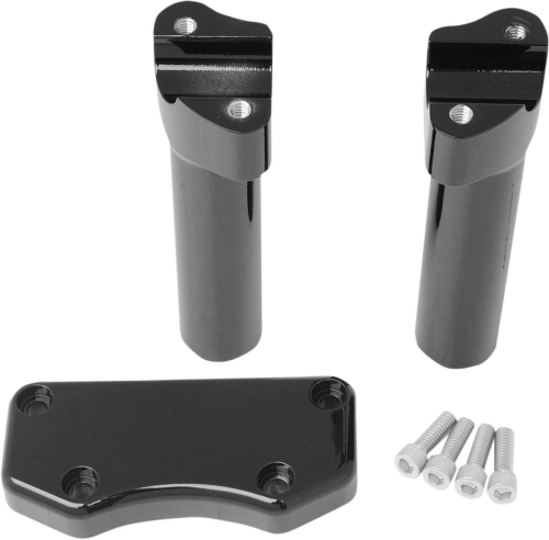 Drag Specialties - Drag Specialties Handlebar Riser/Top Clamp Kit with 1in. Clamping Area - 6in. Tall - Black - 0602-0593
