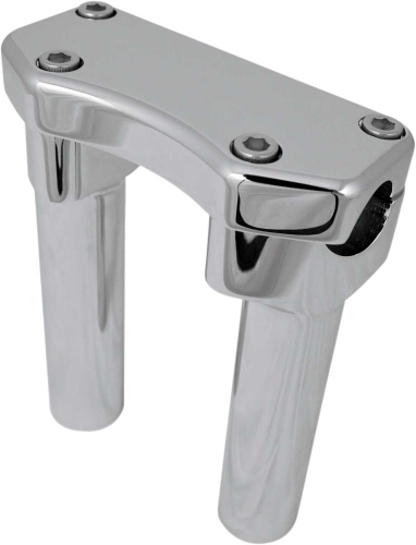 Drag Specialties - Drag Specialties Handlebar Riser/Top Clamp Kit with 1in. Clamping Area - 6in. Tall - Chrome - 0602-0592