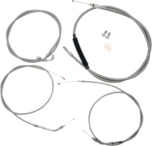 LA Choppers - LA Choppers Cable/Brake Line Kit - 12-14in. Ape Hangers - Stainless Steel - LA-8300KT-13