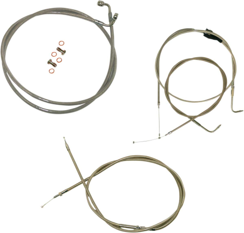 LA Choppers - LA Choppers Cable/Brake Line Kit - 18-20in. Ape Hangers - Stainless Steel - LA-8005KT-19