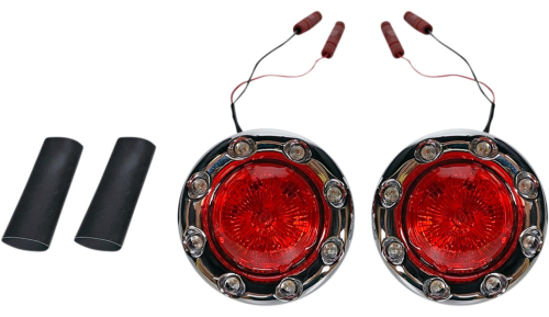 Custom Dynamics - Custom Dynamics Probeam Bullet Ringz 1157 Rear Turn Signal - Chrome Bezel/Red Lens - PB-BR-RR-IND-CR