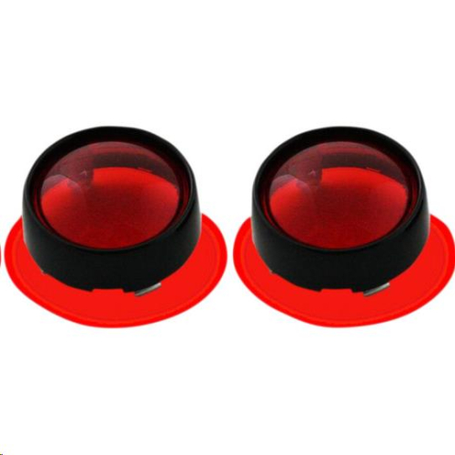 Custom Dynamics - Custom Dynamics Probeam Bullet Bezel Turn Signal Adapters - Black/Red Lens - PR-B-BEZ-BR