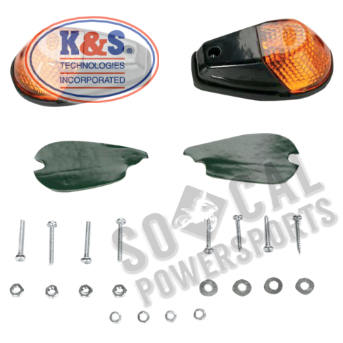 K&S Technologies - K&S Technologies Flush Mount Marker Lights - Black/Amber Lens - Single Filament - 25-8018