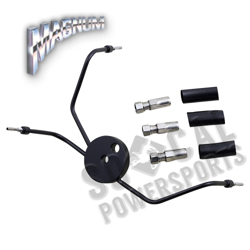 Magnum - Magnum Build Your Own Brake Line - Black Chrome Brake Tee for Touring Models - Black Stainless Steel - 493003