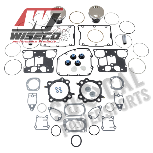 Wiseco - Wiseco VT Piston Kit (95ci., Flat Top) - Standard Bore 3.875in, 9:1 Compression - VT2719
