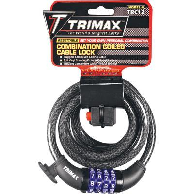 Trimax - Trimax Trimaflex Coiled Lock - 72in. Cable with Combination Lock - TRC12