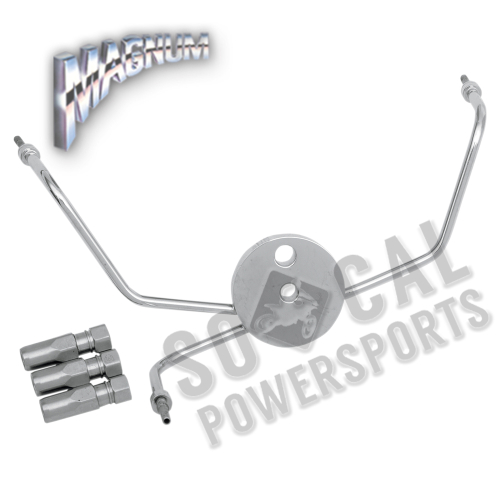 Magnum - Magnum Build Your Own Brake Line - Brake Tee for Dual-Disc Touring Models - Chrome - 393003