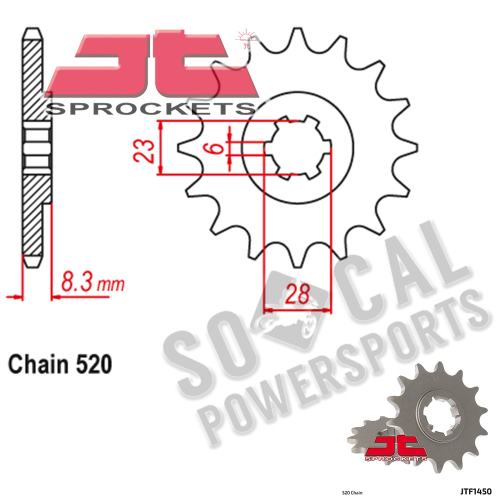 JT Sprockets - JT Sprockets Steel Front Sprocket - 13T - JTF1450.13