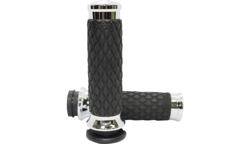 Avon Grips - Avon Grips Diamond Contour Custom Grips - Chrome - DIA-60-CH