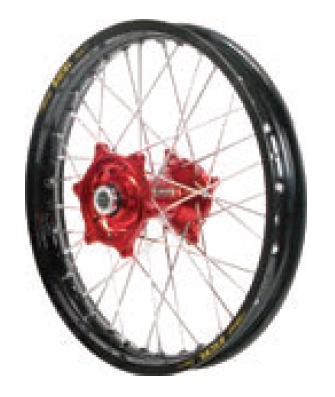 Dubya - Dubya MX Front Wheel with Excel Rim - 1.40x17 - Red Hub/Black Rim - 70-3001RB