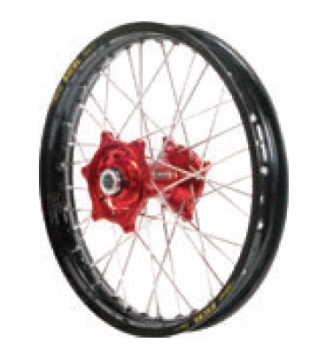 Dubya - Dubya MX Front Wheel with Excel Rim - 1.40x19 - Red Hub/Black Rim - 70-3002RB