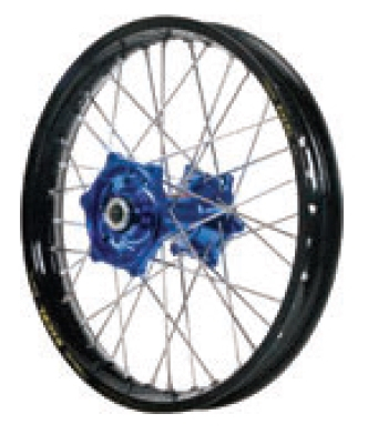 Dubya - Dubya MX Rear Wheel with Excel Rim - 1.85x16 - Blue Hub/Black Rim - 70-1122DB
