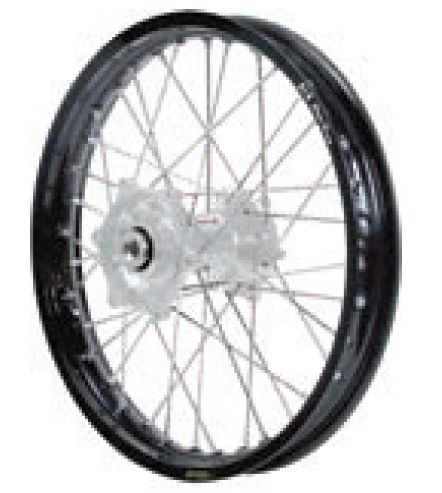 Dubya - Dubya MX Rear Wheel with DID DirtStar Rim - 1.85x19 - Silver Hub/Black Rim - 70-4152SB