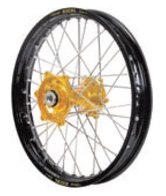 Dubya - Dubya MX Rear Wheel with DID DirtStar Rim - 1.85x19 - Gold Hub/Black Rim - 70-4124GB