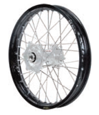Dubya - Dubya MX Rear Wheel with DID DirtStar Rim - 1.85x19 - Silver/Black - 70-4116SB