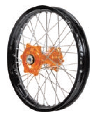 Dubya - Dubya MX Rear Wheel with Excel Rim - 1.60x14 - Orange Hub/Black Rim - 70-3184OB