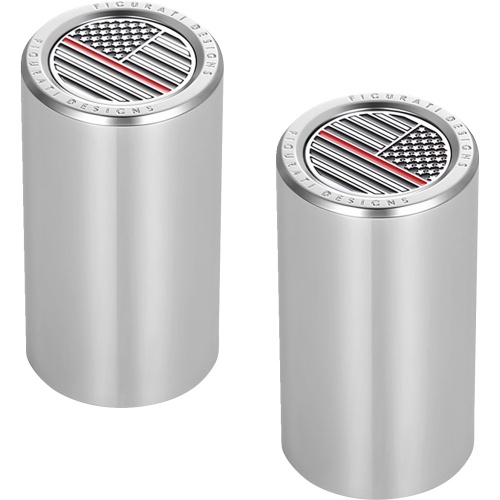 Figurati Designs - Figurati Designs Docking Hardware Cover - Stainless Steel with Long Red Line American Flag Skull - FD73-DC-2545-SS