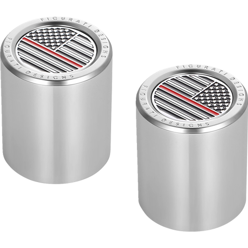 Figurati Designs - Figurati Designs Docking Hardware Cover - Stainless Steel with Contrast Cut American Flag Skull - FD73-DC-2730-SS